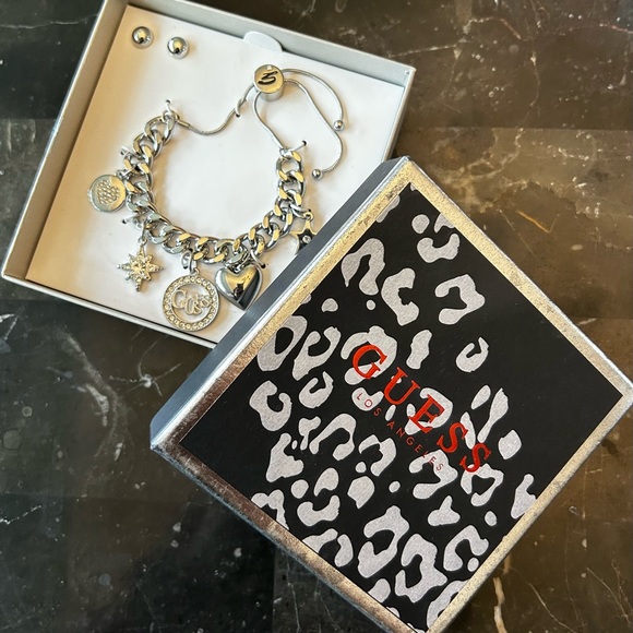 Guess Charm Bracelet & Earrings - Picture 2 of 4